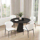 Manhattan Comfort - Lot de 4 chaises de salle à manger modernes Kirsten 52 cm, revêtement similicuir blanc-Revêtu d’un similicuir luxueux avec des coutures raffinées