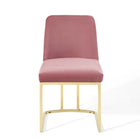 Modway - Amplify Base de traîneau Performance Velvet Chaises de salle à manger Ensemble de 2 - Rose Poussiéreuse d’Or-8