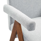 Modway - Lyra Tissu Chaise de salle à manger Ensemble de 2 - Tissu gris clair-10