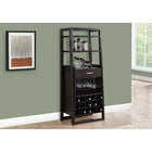 Monarch Specialties - 2543 Bar Maison - Espresso Style Echelle-Avec 4 étagères ouvertes fixes pour ranger les accessoires de bar et de l'espace pour préparer des cocktails, ce meuble bar pratique de style échelle est parfait pour les petits espaces modernes.