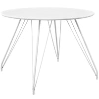 Modway - Satellite Circulaire Table à manger, Blanc-Table à manger moderne du milieu du siècle