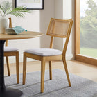 Modway - Caledonia Tissu tapis Chaise à manger Ensemble de 2 - Blanc naturel-Assemblée requise