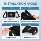 ShoppingAll - Repose-pieds sous le bureau pour le bureau avec rouleau de massage, réglage de l’angle sur 6 niveaux - noir-Conçu avec des patins antidérapants en dessous pour garantir que le repose-pieds reste bien en place sur les planchers de bois franc, les carreaux ou les tapis sans glisser pendant que vous l'utilisez.