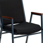 Flash Furniture – Chaise empilable robuste à revêtement noir à motifs et rembourrage de 3 po Hercules, avec accoudoirs, 4/pqt-Coussins profilés