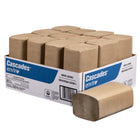 Cascades Pro - Perform Briopack Papier essuie-mains à pli simple - 1 pli - 250 feuilles - Brun - Paquet de 12-Boîte compacte et pratique pour un rangement simplifié