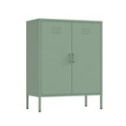 Manhattan Comfort - Ensemble de 2 armoires de rangement et d’appoint modernes Naomi - Vert-Conçu avec de l’acier de haute qualité pour garantir une utilisation durable