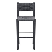 Zuo - Iska Tabouret de bar - Noir - Ensemble de 2-Résistant aux intempéries
