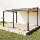 Outsunny - tonnelle adossée 13 pi l x 10 pi L - pergola extérieure murale à toit rigide-Le toit en PC de 7 mm bloque les rayons UV pour une utilisation extérieure plus sûre