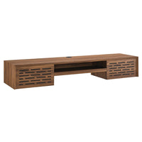 Modway - Merit Fixation murale de 60" Bois Bureau - Noyer-Bureau de style milieu du siècle de 60 pouces