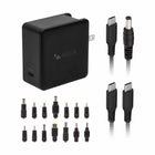 Helix - Chargeur pour ordinateur portable PowerPlus+ 65 W USB-C avec 14 embouts - Noir-Chargeur USB-C 65 W avec alimentation adaptative