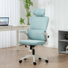 Vinsetto - Fauteuil de bureau haut avec appui-tête rotatif, support lombaire - bleu clair-Le tissu en maille est respirant et doux 