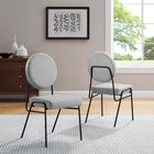 Modway - Craft Tissu rembourré Fauteuils d’accompagnement à manger Ensemble de 2 - Noir Gris clair-Rembourrage en mousse dense