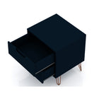 Manhattan Comfort - Rockefeller commode et table de chevet style milieu du siècle - Tatiana bleu minuit - ensemble de 2-44,8 cm L x 89,6 cm l x 76,6 cm H