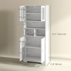 HOMCOM - Armoire de cuisine moderne avec portes vitrées - blanc-Style moderne qui s’harmonise avec la cuisine, la salle à manger, le salon, le bureau 