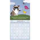 DateWorks - 2026 Mini Calendrier Mural 16 Mois - 7 po x 7 po - Chat Grincheux - Anglais -Septembre 2025 - Décembre 2026