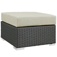 Modway - Sojourn Terrasse extérieure Ottoman Sunbrella in Toile Beige Ancienne-Tissu Sunbrella durable