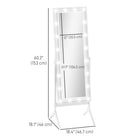 HOMCOM - Miroir pleine longueur avec lumières et angles réglables - 18,4 po l x 60,2 po H - blanc-2 angles réglables pour une visualisation optimale 