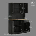 HOMCOM - Buffet moderne 71 po avec huche, rangement, tiroir et support pour micro-ondes - noir-Charnières réglables pour aligner les deux portes 