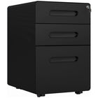 Vinsetto - Classeur à 3 tiroirs format lettre/A4 avec roulettes verrouillable - noir-S'intègre parfaitement à tout décor de bureau, se glisse sous la plupart des bureaux ou espaces de travail à domicile 
