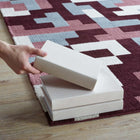 Modway - Andela Mosaïque de blocs imbriqués Tapis de 5 pi l x 8 pi L - Rouge multicolore et bleu clair-Dessous du tissu de jute adhéré