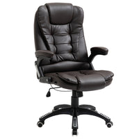 Vinsetto - Fauteuil de bureau exécutif à hauteur réglable avec roulettes pivotantes et accoudoirs - brun-Lignes de haut dossier avec rembourrage épais pour plus de confort