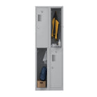 Ceha - Casier NH Series batterie de 2, 2 niveaux avec aérations avant à trous, gris clair-Solutions de rangement flexibles pour s'adapter à votre espace