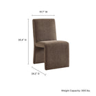 Modway - Emory Tissu tapis Fauteuil d’appoint de salle à manger - Mocha-Rembourrage en mousse dense