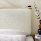 Modway - Anela Fixé au mur Chenille recouverte Tête de lit jumelée, Crème naturelle-Sangles velcro