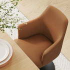 Modway - Lippa Salle à manger pivotante Cuir végane Fauteuil - Black Tan-Coussin de siège fixe
