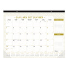 Blueline - 2027 Calendrier sous-main mensuel Collection Or - 12 mois - 22 po x 17 po - Or classique - bilingue-12 mois, de janvier à décembre