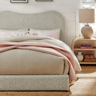 Modway - Seluna Boucle Lit plateforme Queen, Rock-Tête de lit rembourrée courbée