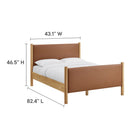 Modway - Maven Grandeur nature Cuir végétalien rembourré Lit de plateforme, Tan Oak-8