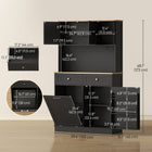 HOMCOM - Armoire 68 po avec station de recharge - noir-Prises intégrées, ports USB et USB-C pour faciliter l'alimentation des appareils 