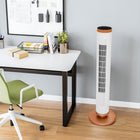 Seville Classics - Ventilateur tour oscillant UltraSlimLine avec éclairage – blanc-Poignée de transport pratique et rangement pour télécommande