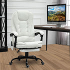 Vinsetto - Chaise de bureau de massage à vibrations 7 points avec roulettes pivotantes - blanc-Hauteur d’assise réglable de 18,1 po-22 po (46 à 56 cm) pour s’adapter à votre style