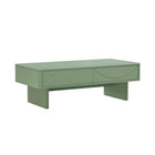 Manhattan Comfort - Table basse moderne Ella 120 cm - Vert sauge-Les pieds de traîneau rectangulaires épais offrent stabilité et une touche moderne et unique à une base de traîneau classique