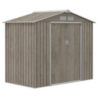 Outsunny - Abri de rangement 7' x 4', Maison à outils, marron clair vieilli-Espace de rangement spacieux pour les outils de jardin, l'équipement d'entretien des pelouses, les fournitures et plus encore
