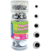Selectum - Wiggly Eye - Noir/Blanc - Paquet 560-Œil Remuant - Noir et Blanc