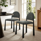 Modway - Hayley Tissu rembourré Fauteuil d’appoint de salle à manger - Anthracite noire-Pieds métalliques effilés