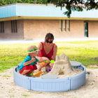 Outsunny - Bac à sable d’extérieur pour enfants avec couvercle - bleu clair-Fabriqué en HDPE robuste, il ne se fissurera pas et ne se décolorera pas après une utilisation prolongée