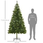 HOMCOM - 7 Sapin de Noël artificiel FT avec branches réalistes - vert-Fabriqué avec des matériaux de haute qualité et une excellente finition 