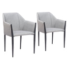 Zuo - Andover Chaise de salle à manger - Gris ardoise - Ensemble de 2-Aucun assemblage requis
