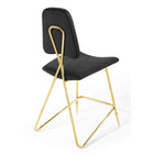 Modway - Ponder Performance Velvet Tabouret de comptoir - Noir-Capacité de poids : 330 lb