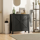 HOMCOM - Armoire de rangement de cuisine style ferme 31,5 po L - noir-Structure en panneau de particules solide, charnières en métal et kit anti-basculement pour une stabilité accrue 