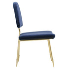 Modway - Ponder Performance Velvet Fauteuil d’appoint de salle à manger - Marine-Cadre en acier inoxydable doré