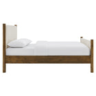 Modway - Maven Grandeur nature Tissu tapis Lit de plateforme, Noyer d’ivoire-Bois séché au four