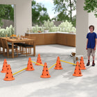 PawHut - Ensemble de cônes d’agilité portables pour chien, avec 8 cônes et 8 barres, sac de transport - orange-Barres et cônes faciles à démonter pour un transport aisé 