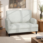 HOMCOM - Fauteuil d’appoint 45 po avec pieds tournés - large assise pour salon - blanc crème-Les coussins épais garantissent une expérience d'assise améliorée  
