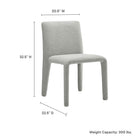 Modway - Rhodes Tissu tapis Chaise à manger - Gris colombe-Glissières de plancher sans marquage