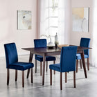 Modway - Prosper 5 pièces Velours rembourré Ensemble à manger - Cappuccino Navy-Style élégant du milieu du siècle